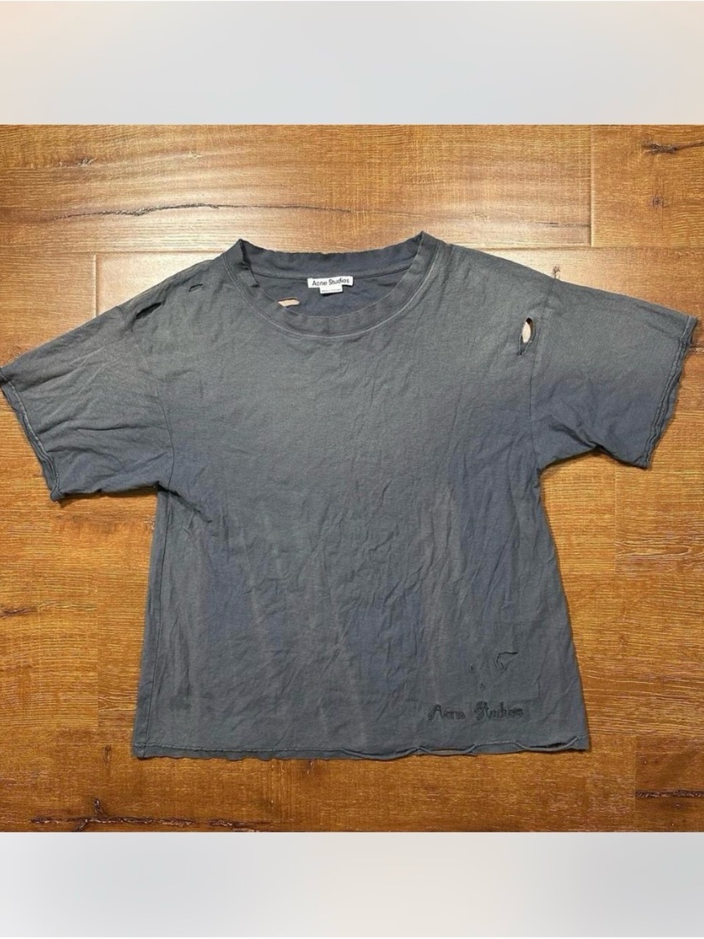 Acne Studios Oversized Thrashed Grey Tee